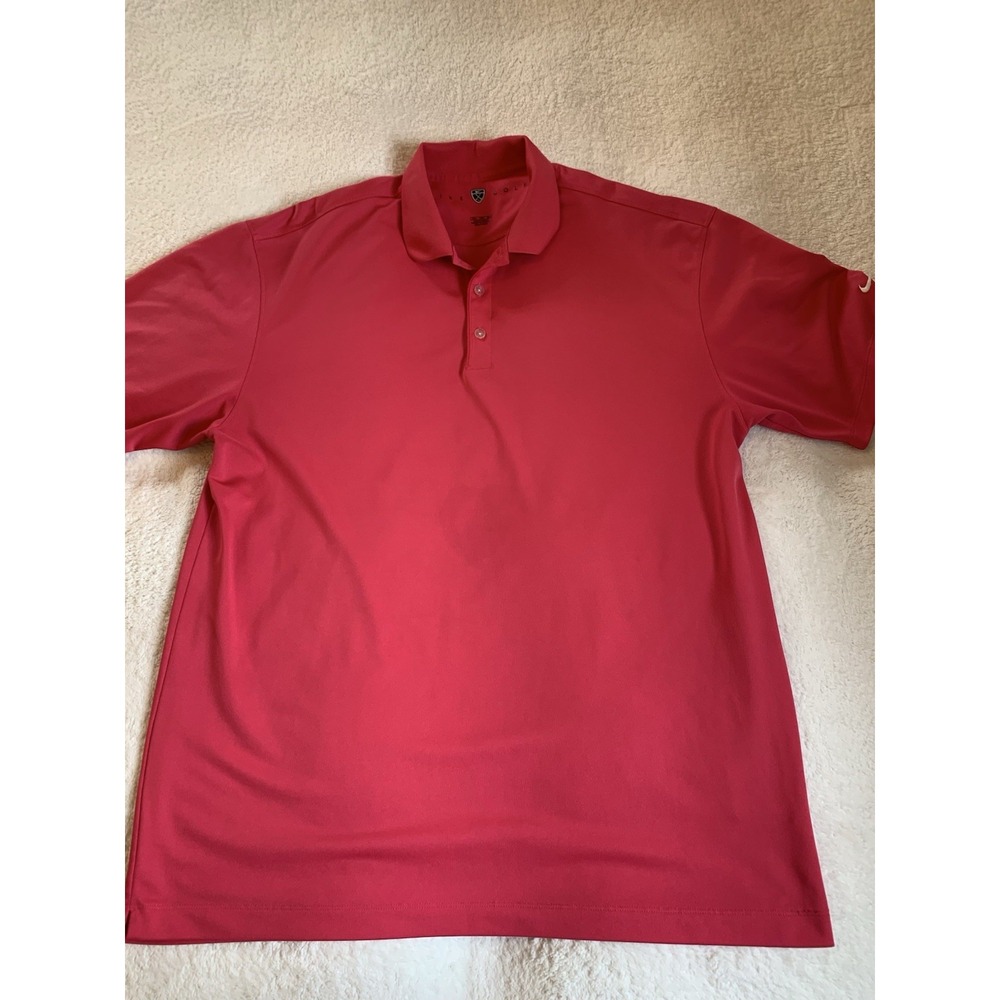 NIKE Golf Polo‎ Shirt Men 2XL Pink DRI-FIT